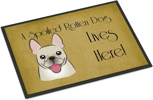 BB1486MAT French Bulldog Spoiled Dog Lives Here Doormat 18X27 Front Door Mat Ind - Picture 8 of 12