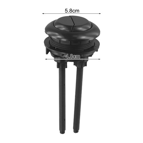 Botón de descarga de inodoro negro 38/48/58 mm doble inodoro reparación cabezal redondo baño - Imagen 25 de 48
