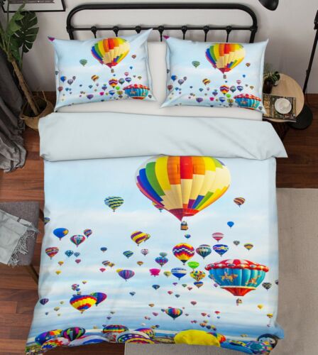 3D Colorful Balloon ZHUA3301 Bed Pillowcases Quilt Duvet Cover Set Queen King