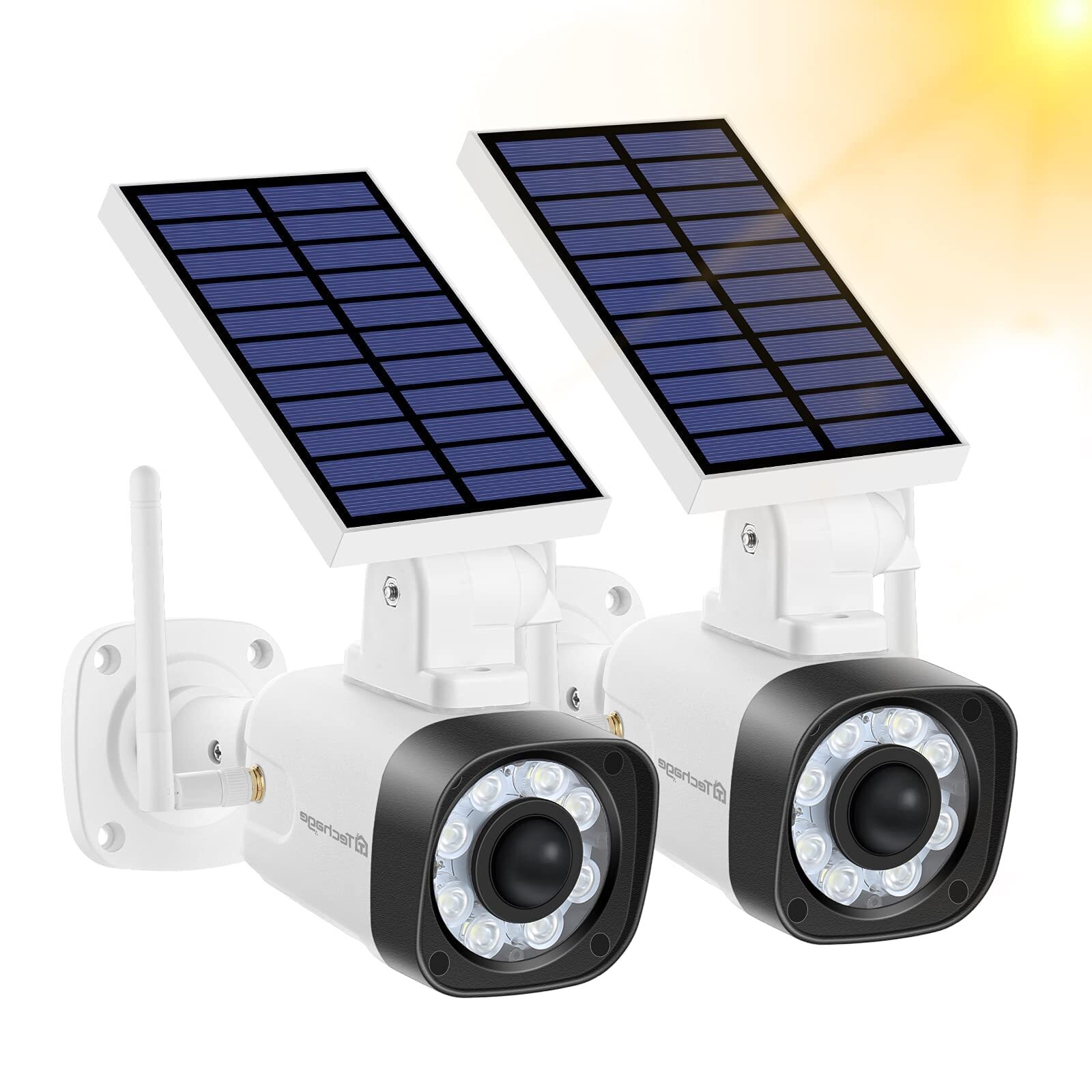Solar Battery Powered Metal Fake Security Camera, Dummy Cameras, Motion-Activ...