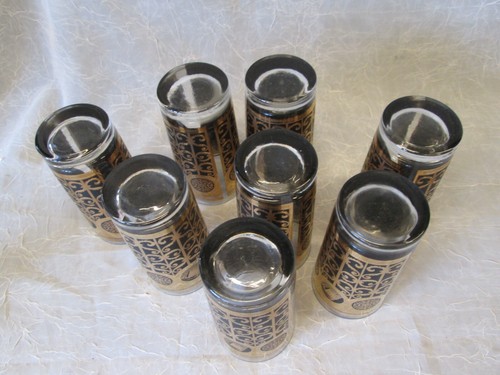 Set 8 Libbey Gold Prudential Insurance Tumblers Glasses Barware Rock Gibraltar - Picture 6 of 7