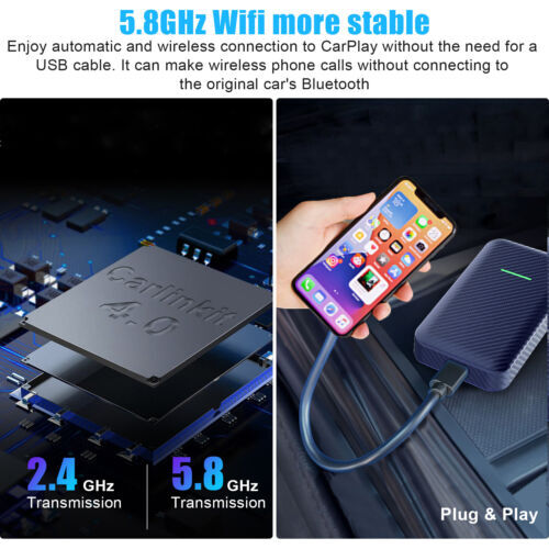 Carlinkit 4.0 Wireless Android-auto Adapter Wireless Apple-carplay Ai Box 0.15W - Foto 5 di 11