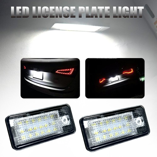 2PCs LED License Plate Lights For Audi A8/S8 D3(4E)2003-2007 Tag Lamps Housing - Foto 1 di 10