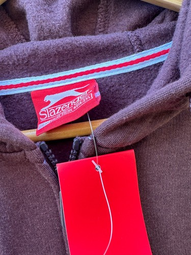 SLAZENGER Herren Hoodie XL Zipper Strickjacke Baumwolle Kapuze Fleece Pullover braun - Bild 4 von 4