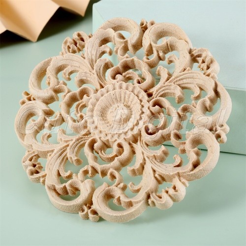 Wood Carving Decal Wall Door Furniture Hardware Onlay Applique Frame Unpainted - Picture 13 of 30