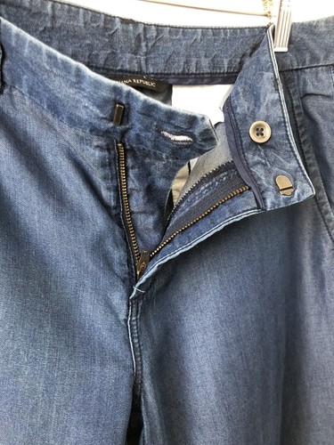Banana republic pants women blue sz 6P harem tapered casual denim summer trou - Picture 7 of 17
