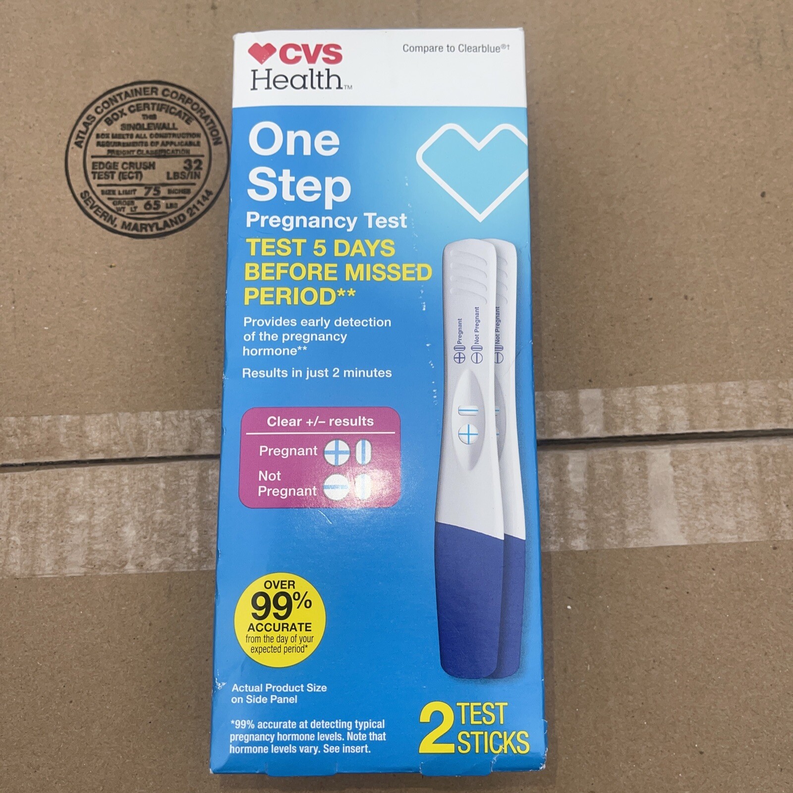 Packs NEW CVS/Health Early Result Pregnancy Test Test Days Soonerexp 7