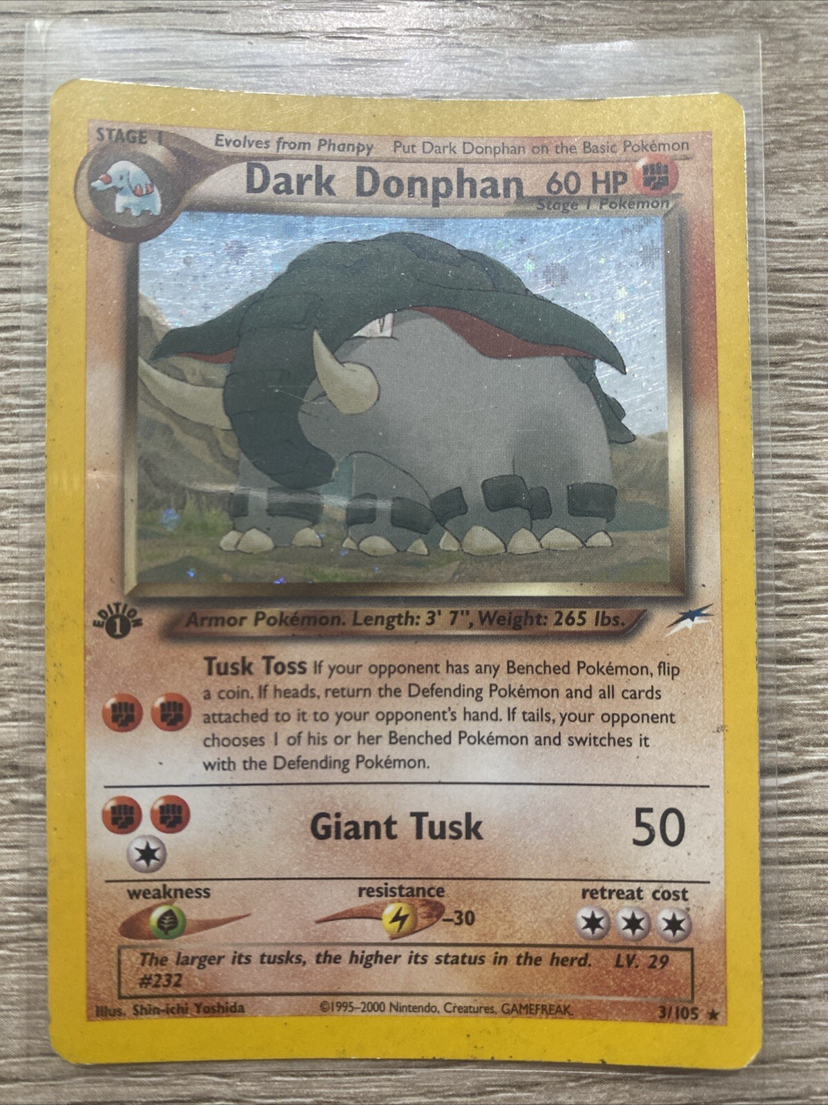 Pokemon TCG - Dark Donphan 3/105 1ST EDITION Neo Destiny Holo Foil MP