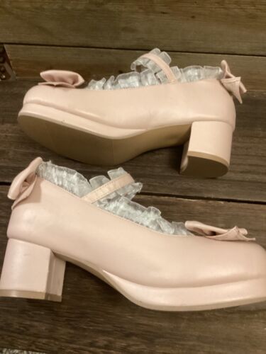 Damen Blockabsatz Lolita Mary Janes Prinzessin Mädchen Schleife Pumps Party Schuhe 38 - Bild 2 von 8