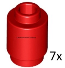 New Lego 7x Red Brick, Round 1 x 1 Open Stud 3062b 3062
