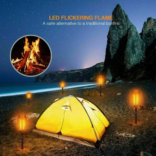 4 Stck. Solar Fackel Lichter Terrasse Garten Tanzen Flackernde Flamme Pfahl Lampe 96 LED - Bild 10 von 12