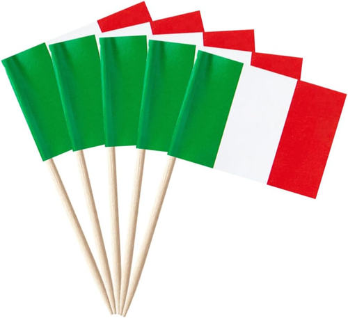 100 Stück Italien Flagge Italien Zahnstocher Fahnen Mini klein Italian Cupcake Topper Stic - Bild 1 von 12