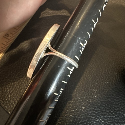 NATIVE AMERICAN STERLING BLUE TURQUOISE ONYX CORAL INLAY GEOMETRIC RING 5-3/4 - Bild 9 von 11