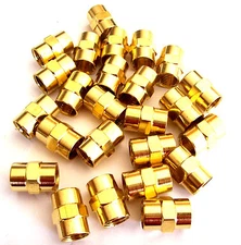 10 GOLIATH INDUSTRIAL SOLID BRASS 1/4" TO 1/4" FEMALE ADAPTOR AIR FITTING BB6467
