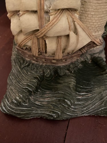 Vintage Sailboats & Lighthouse Bookends Beach House Nautical Decor Ocean Vibes - Picture 22 of 24