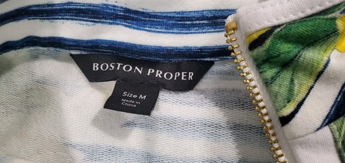 Boston Proper Sleeveless Sheath Dress-Lemons-Size M-1/2 Zip-Racerback NWOT - Picture 6 of 8