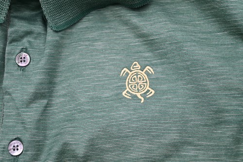 VTG Bobby Jones Made in Italy Green Cotton Golf Polo Shirt With Turtle Logo L - Picture 5 of 5