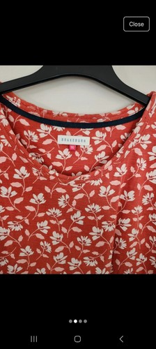 Brakeburn Beautiful Women’s Orange Floral Long Maxi cotton Dress Size 16/18 - Picture 2 of 2
