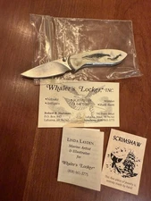 Buck Knife Custom Scrimshaw By Linda Layden For Whalers Locker RARE!!!