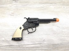 Vintage Hubley Die Cast Toy Cap Gun White Handle 8.25" Long