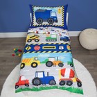 Funhouse Construction Area 4 Piece Toddler Bedding Set, Trucks – Includes Com...