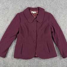 Pendleton Wool Jacket Womens P Petite Burgundy Button Front Coat Read