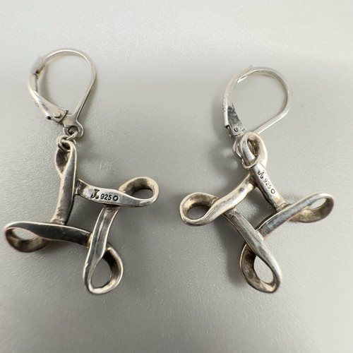 Vintage JUDITH JACK Sterling Silver 925 & Marcasite Earrings Drop Dangle Pierced - Bild 7 von 7