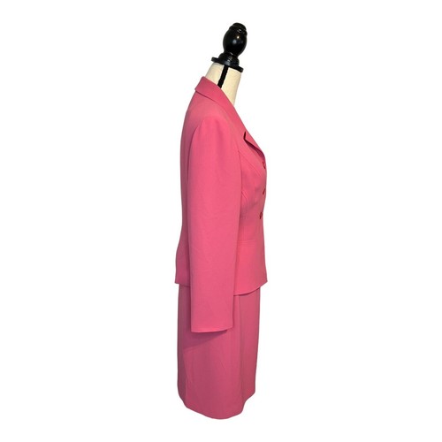 Le Suit Petties Women 2 Piece Skirt Suit Lined Pink 3 Button Blazer Size 10P - Bild 4 von 8