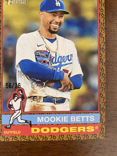 Topps Heritage Mookie Betts 2025 #487 color del año SSP/76 EX-NM+ LEER - Imagen 6 de 12