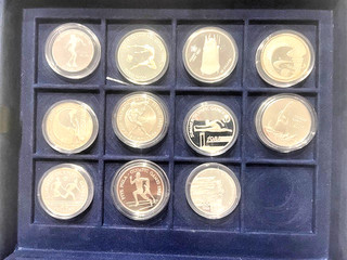 Olympia/Olympische Spiele Seoul 1988 11 Silbermünzen(mit Zertifikat in Kapseln)