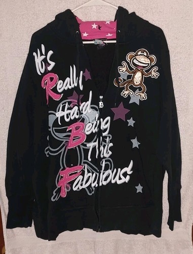 Bobby Jack Damen Pullover Hoodie Pink Monkey Gr. 26/28 - Bild 1 von 3