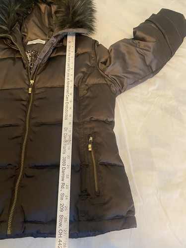 Damen Calvin Klein Daunen Gefüllt Puffer Jacke Größe XL Parka Mantel Kunstfell Kapuze - Bild 6 von 7