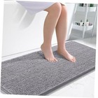 Bathroom Rugs 47x24, Extra Soft Absorbent Chenille Bath Rugs, 47" x 24" Grey
