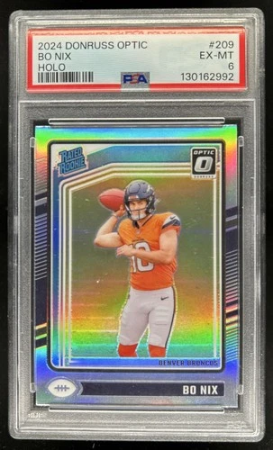 2024 Panini Donruss Optic Bo Nix Holo Rated Rookie #209 Broncos PSA 6