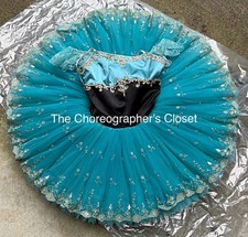 Professional Paquita Green Teal Black Spanish Ballet Tutu Costume Small Adult