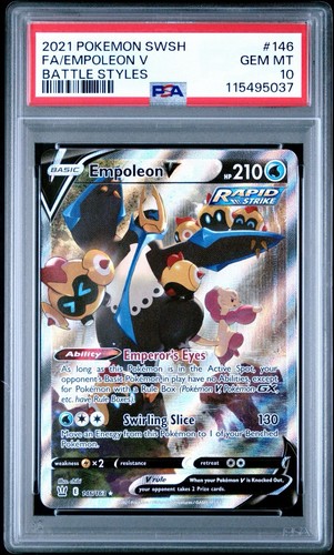 Pokemon Battle Styles Empoleon V Full Art #146 *GEM MINT PSA 10*