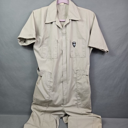 Vintage Workwear Herren Canvas Overall Zimmermann grau Gr. 40 Reg Reißverschluss vorne  - Bild 1 von 11