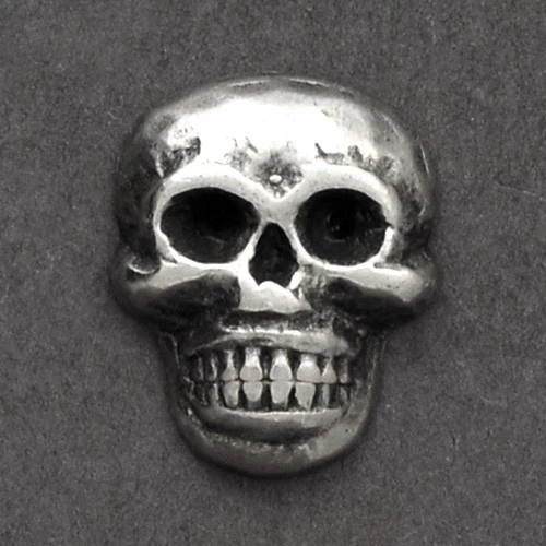 Metal Skull Button with Shank by 2pcs, Antique Silver, TR-11145 - Image 2 of 4