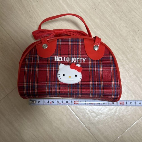 Hello Kitty Schultertasche Mini Boston selten Retro Vintage Karomuster Sanrio - Bild 6 von 8