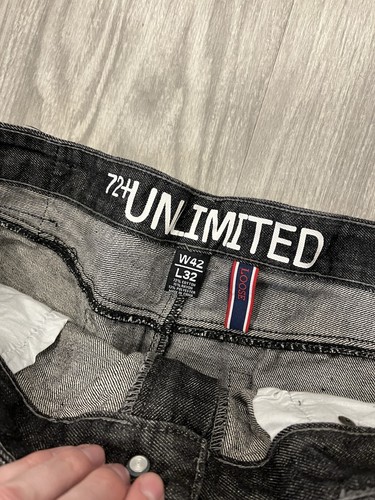 ECKO UNLTD 72+ Unlimited Herren Jeans 42x30 Loose Baggy Fit Schwarz Denim Y2K Skate - Bild 3 von 11