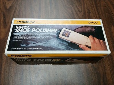 Vintage Presto Electric Shoe Polisher 120W Handheld Box Brushes Manual 