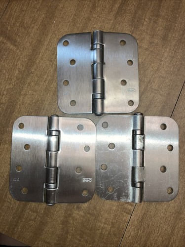 Penrod Door Hinges, Satin Nickel, Ball Bearing 4 Inch with 5/8 Inch Radius, 3 Pa - Picture 3 of 9