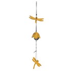 3 pcs Cast Iron Dragonfly Windbell Pendant Windchime Ornament for Home Office