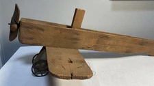 Vintage Folk Art Wooden Toy Airplane Primitive Hand crafted