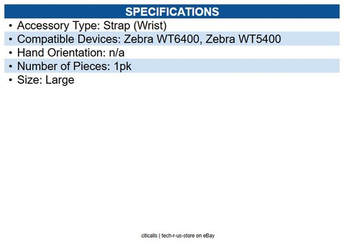 Zebra SG-WT5X6-WSTDL-01 WT5400/WT6400 Replacement Wrist Strap with Double Dial - Picture 2 of 4