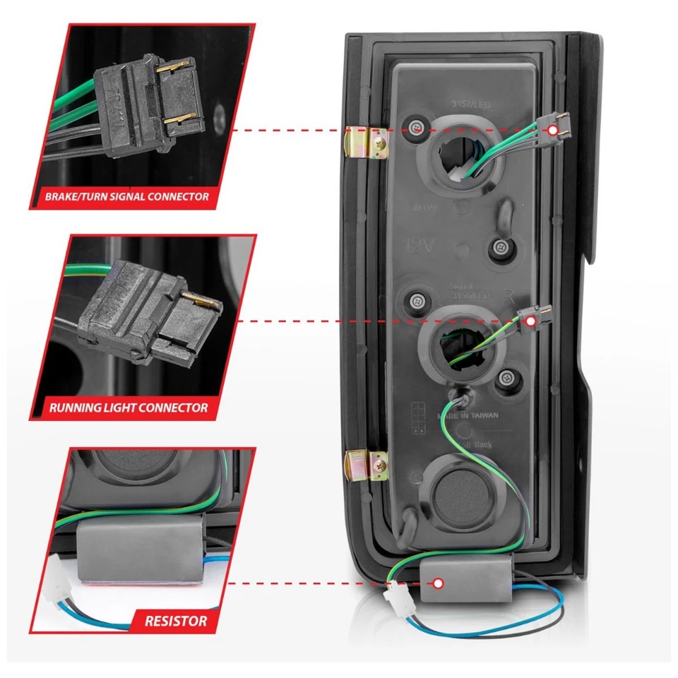 Luz trasera LED Anzo 321246 para Hummer H2 2003-2004 izquierda y derecha cromo ahumado Foto 4 de 4