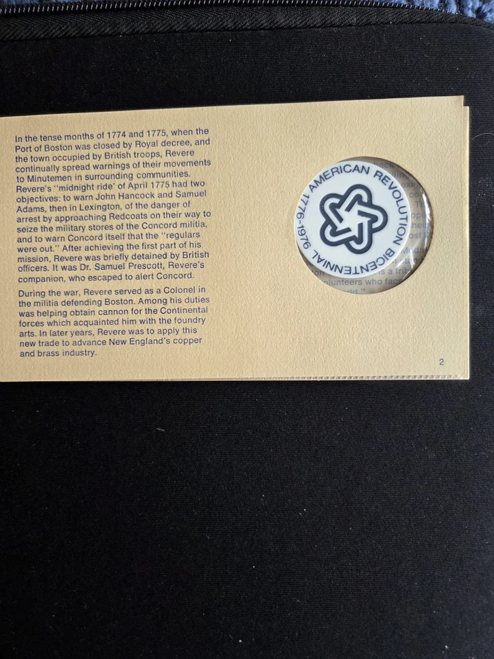 1975 Bicentennial First Day Cover with Paul Revere Medal - Image 4 of 4