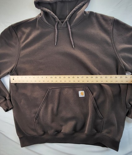 Carhartt Sweatshirt Mens XXL Brown Original Fit Logo Pullover Workwear Hoodie - Picture 7 of 7