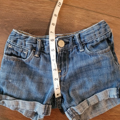 GAP Kinder Shorts Mädchen Gr. 7 Reg Roll Manschette verstellbarer Bund blau Denim - Bild 4 von 8