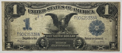 1899 $1 Silver Certificate Note SN T90425338A "Black Eagle" Circulated NO holes